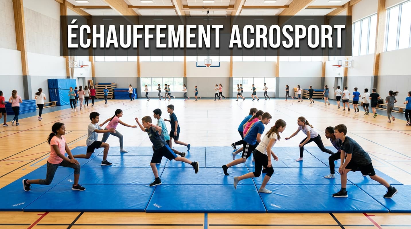 Deux étudiants assis dos à dos sur un tapis de sport, réalisant un exercice de poussée mutuelle