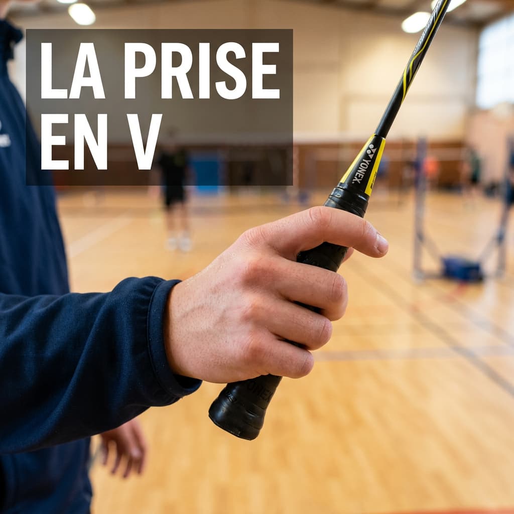 Main d'un enseignant tenant un bloc-notes avec une grille d'évaluation en français, dans un gymnase.